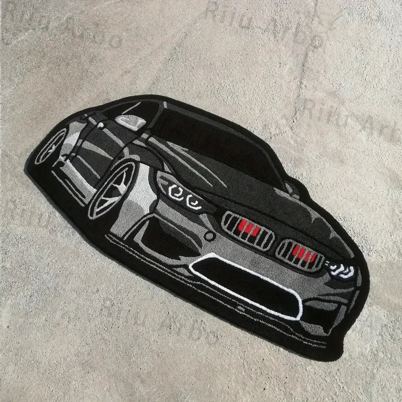 Black German Sports Car Rug
