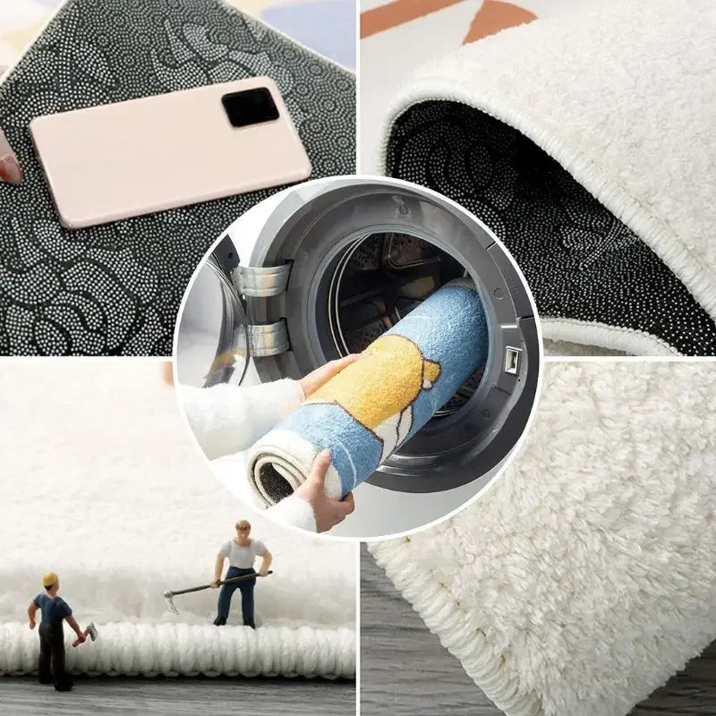 VIKAMA Racing Car Shaped Rug, Soft Comfort Bedside Rug For Bedrooms, Decorative Floor Mat For Boys' Rooms, Home Decor
