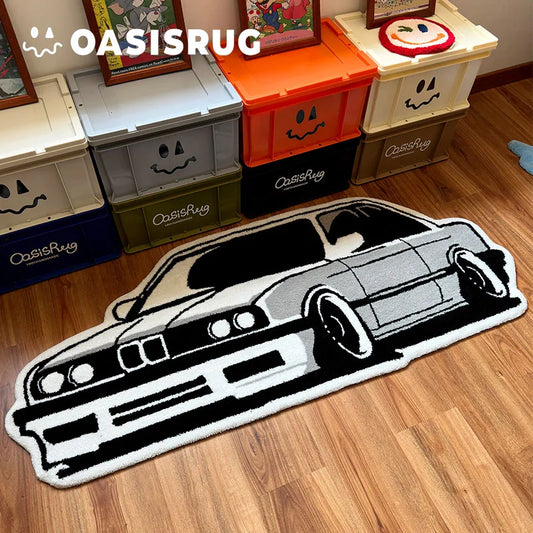Trend retro car carpet personalized creative home e-sports room bedside blanket