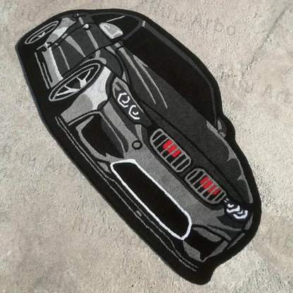 Black German Sports Car Rug