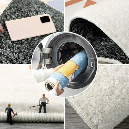 VIKAMA Racing Car Shaped Rug, Soft Comfort Bedside Rug For Bedrooms, Decorative Floor Mat For Boys' Rooms, Home Decor
